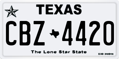 TX license plate CBZ4420