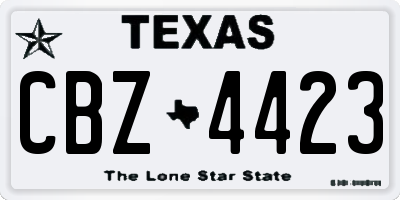 TX license plate CBZ4423