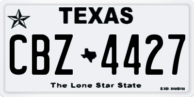 TX license plate CBZ4427