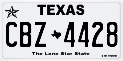 TX license plate CBZ4428