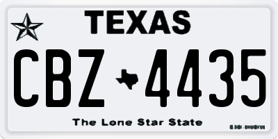 TX license plate CBZ4435