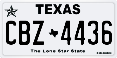 TX license plate CBZ4436