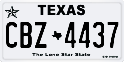 TX license plate CBZ4437