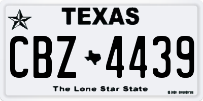 TX license plate CBZ4439