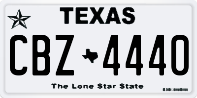 TX license plate CBZ4440