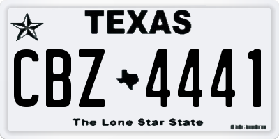 TX license plate CBZ4441