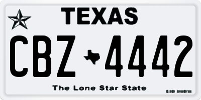 TX license plate CBZ4442