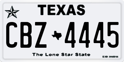 TX license plate CBZ4445