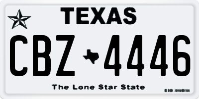 TX license plate CBZ4446