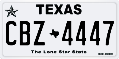 TX license plate CBZ4447