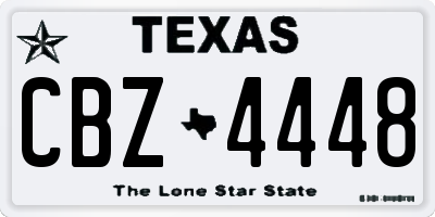 TX license plate CBZ4448