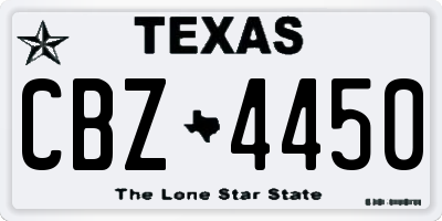 TX license plate CBZ4450