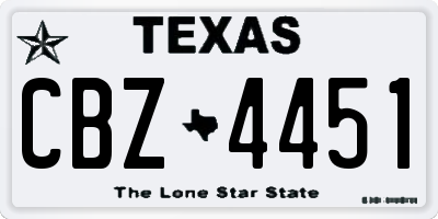 TX license plate CBZ4451