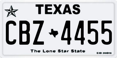 TX license plate CBZ4455