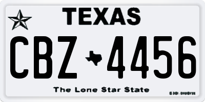 TX license plate CBZ4456