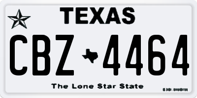 TX license plate CBZ4464