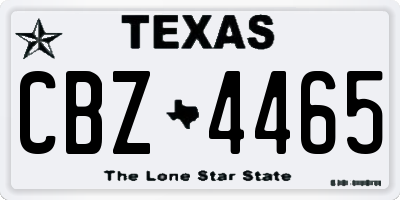 TX license plate CBZ4465