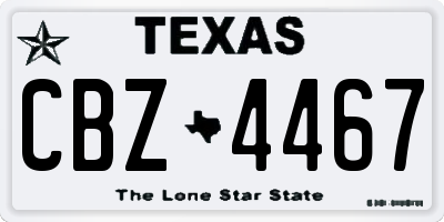 TX license plate CBZ4467