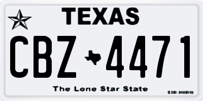 TX license plate CBZ4471