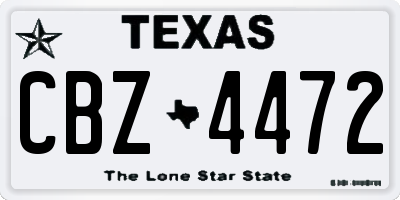 TX license plate CBZ4472