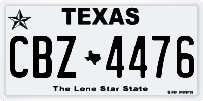 TX license plate CBZ4476