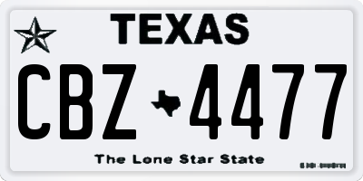 TX license plate CBZ4477