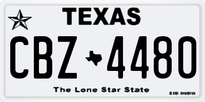 TX license plate CBZ4480