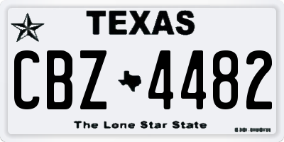 TX license plate CBZ4482