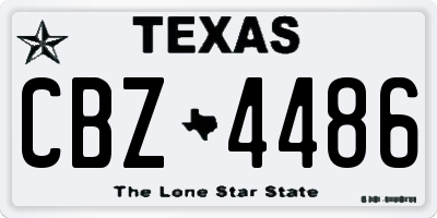 TX license plate CBZ4486