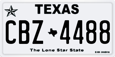 TX license plate CBZ4488