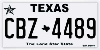TX license plate CBZ4489