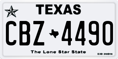 TX license plate CBZ4490