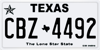 TX license plate CBZ4492