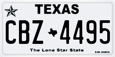TX license plate CBZ4495