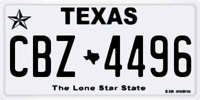 TX license plate CBZ4496