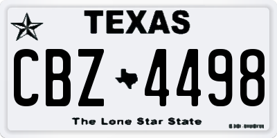 TX license plate CBZ4498