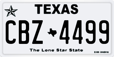 TX license plate CBZ4499