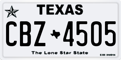 TX license plate CBZ4505