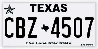TX license plate CBZ4507