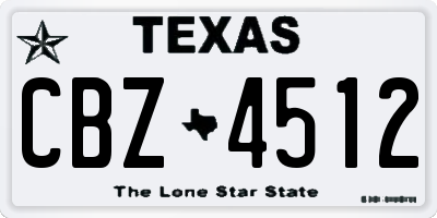 TX license plate CBZ4512