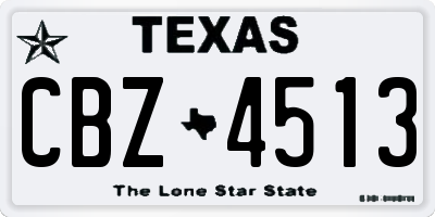 TX license plate CBZ4513