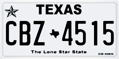 TX license plate CBZ4515