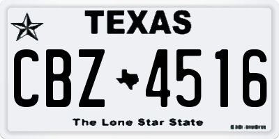 TX license plate CBZ4516