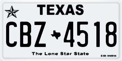 TX license plate CBZ4518