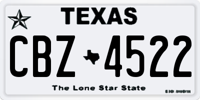 TX license plate CBZ4522