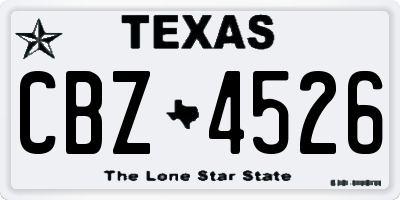 TX license plate CBZ4526