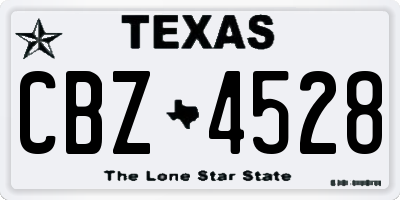 TX license plate CBZ4528