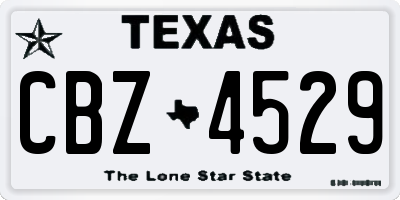 TX license plate CBZ4529