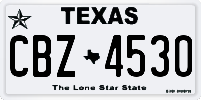 TX license plate CBZ4530