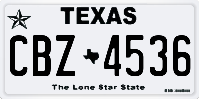 TX license plate CBZ4536
